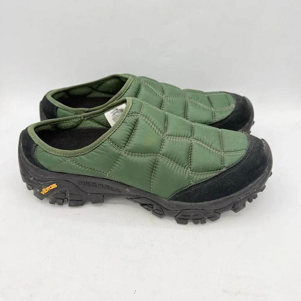 Merrell Moab 2 Quilted Slide 1TRL Viridian Green Men's 8 Hiking Mule Vibram EUC